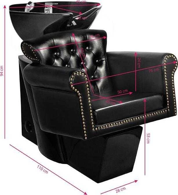 Activeshop Kirpyklos plautuvė GABBIANO PROFESSIONAL HAIRWASHER BERLIN VERSAILE TWIN Juodas