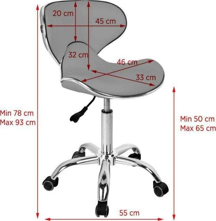 Activeshop Kosmetologinė meistro kėdutė Gabbiano Q-4599 Pilkas