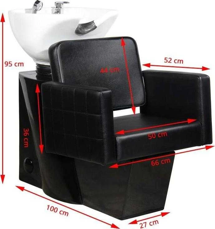 Activeshop Kirpyklos plautuvė GABBIANO PROFESSIONAL HAIRWASHER CHAIR ANKARA Juodas BASE Juodas SEAT Baltas