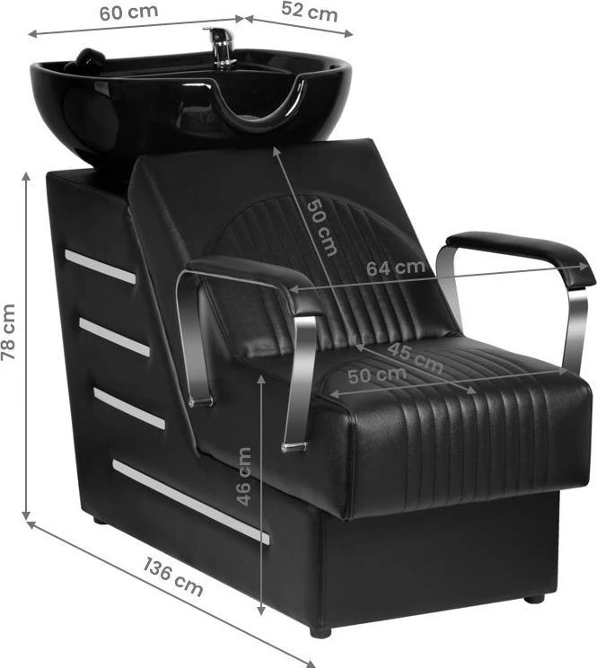 Activeshop Kirpyklos plautuvė GABBIANO PROFESSIONAL HAIRWASHER ORLEAN Juodas