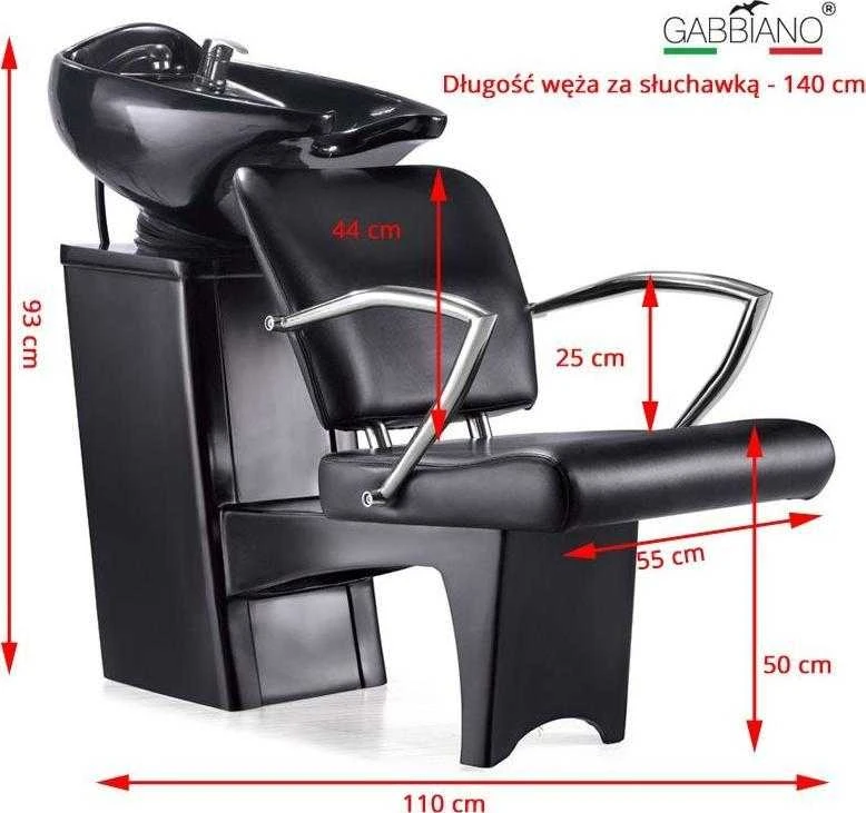 Activeshop Kirpyklos plautuvė GABBIANO PROFESSIONAL HAIRWASHER ALPHA Juodas
