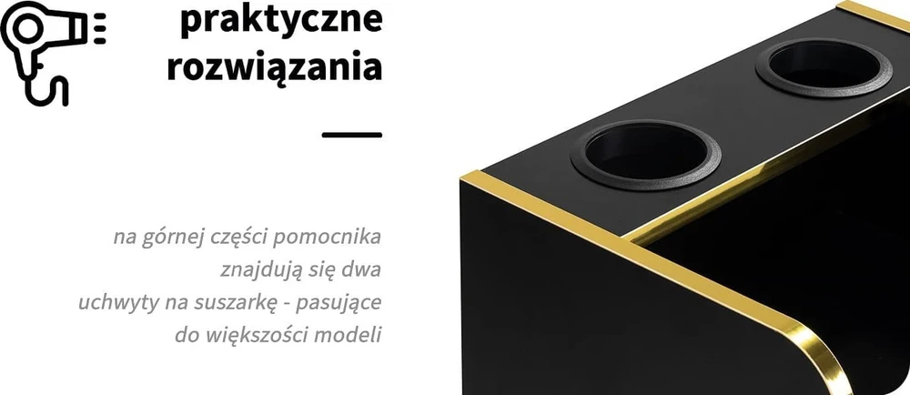 Activeshop Kirpėjo reikmenų spintelė Gabbiano Trix Gold Juodas