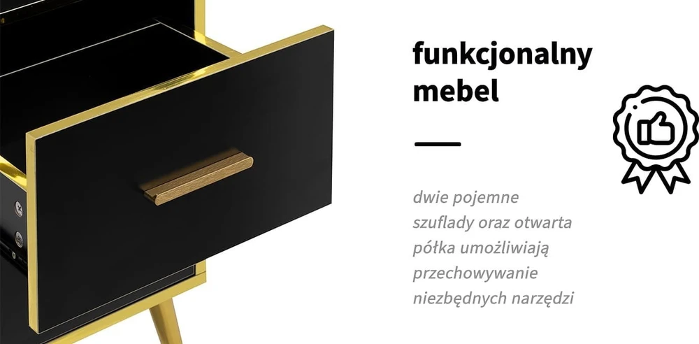 Activeshop Kirpėjo reikmenų spintelė Gabbiano Trix Gold Juodas