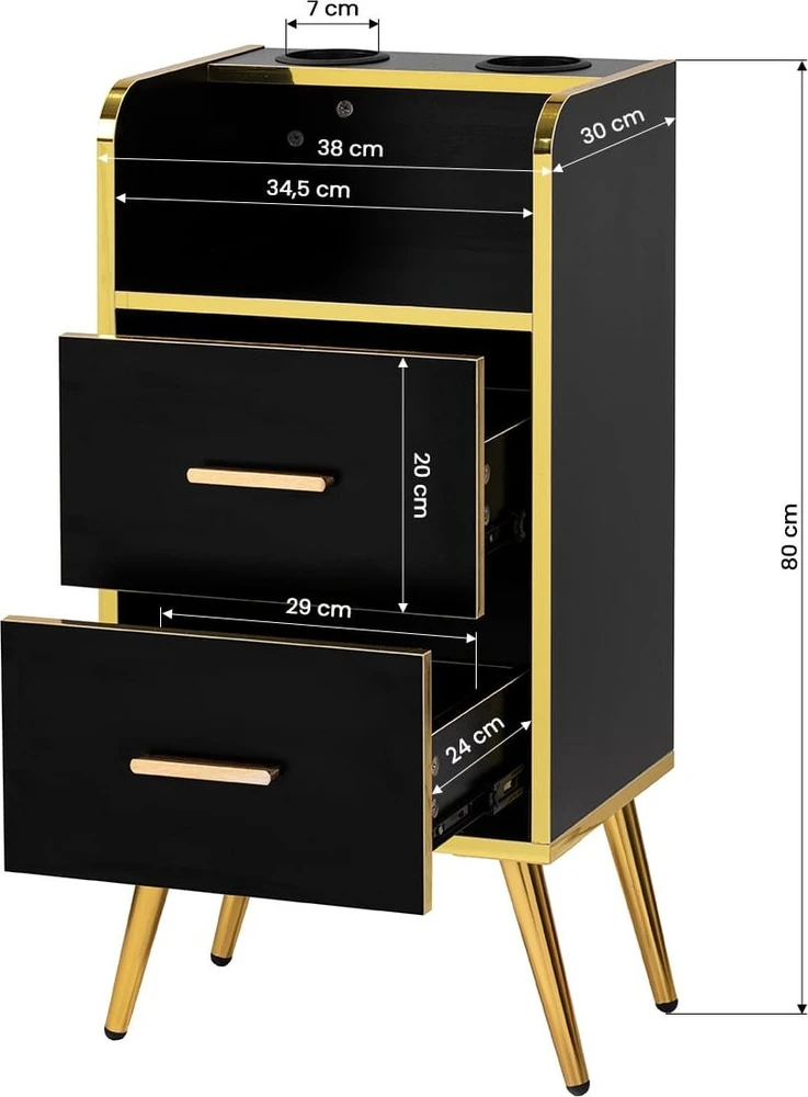 Activeshop Kirpėjo reikmenų spintelė Gabbiano Trix Gold Juodas