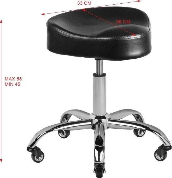 Activeshop Kosmetologinė meistro kėdutė GABBIANO HAIRDRESSER CHAIR Juodas