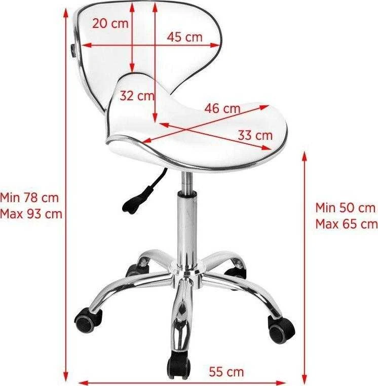 Activeshop Kosmetologinė meistro kėdutė Gabbiano Q-4599 Baltas