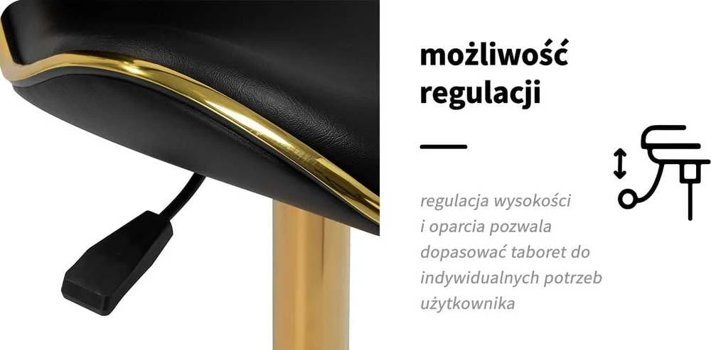 Activeshop Kosmetologinė meistro kėdutė Gabbiano Q-4599G Gold Juodas