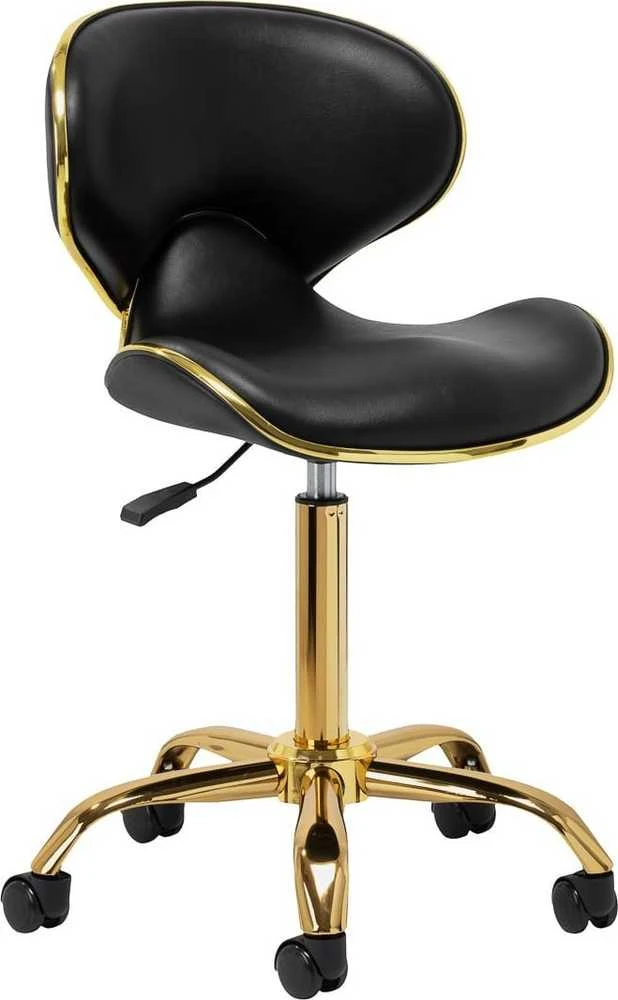 Activeshop Kosmetologinė meistro kėdutė Gabbiano Q-4599G Gold Juodas