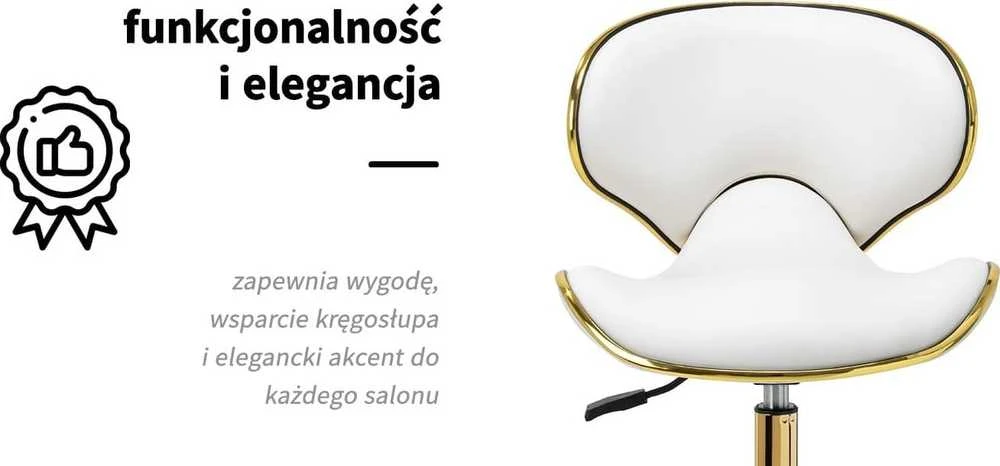 Activeshop Kosmetologinė meistro kėdutė Gabbiano Q-4599G Gold Baltas