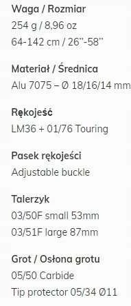 Gabel Vertigo Lite Tour FL 7008412910000 Trekingo lazdelės