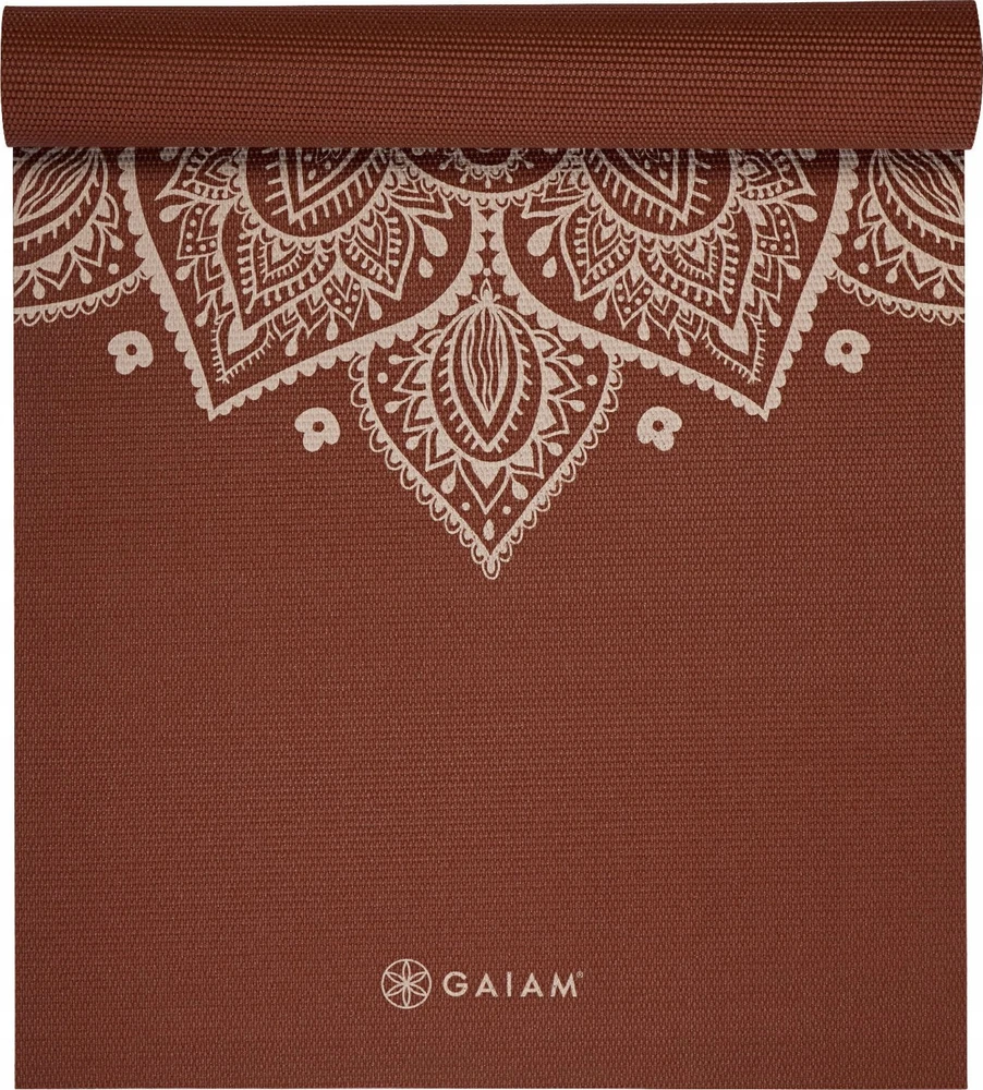 Gaiam Intense Rust Saulės laikrodžio gėlės jogos kilimėlis, 5 mm, 65733