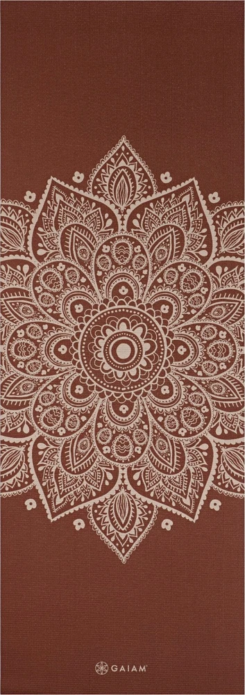 Gaiam Intense Rust Saulės laikrodžio gėlės jogos kilimėlis, 5 mm, 65733