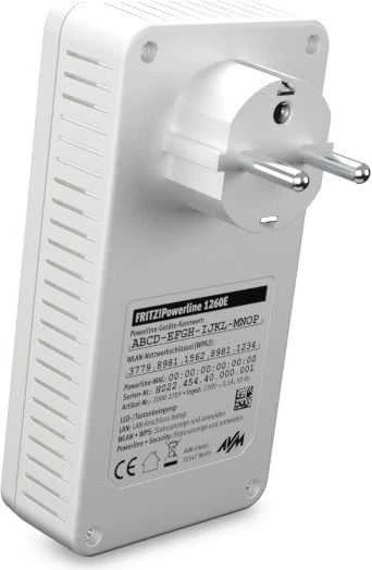 Maršrutizatorius AVM FRITZ! Powerline 1260E 1200 Mbit/ai Ethernet LAN jungtis „Wi-Fi“ Balta 1 vnt