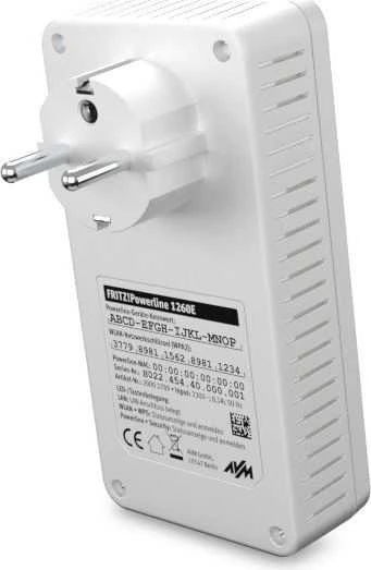 Maršrutizatorius AVM FRITZ! Powerline 1260E 1200 Mbit/ai Ethernet LAN jungtis „Wi-Fi“ Balta 1 vnt