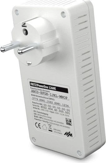 AVM FRITZ!Powerline 1260E WLAN Set 1200 Mbit/ai Ethernet LAN jungtis „Wi-Fi“ Balta