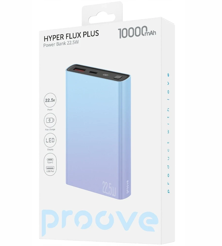 Nešiojamas įkroviklis PROOVE Hyper Flux Plus 22.5W 10000mAh gradientinis