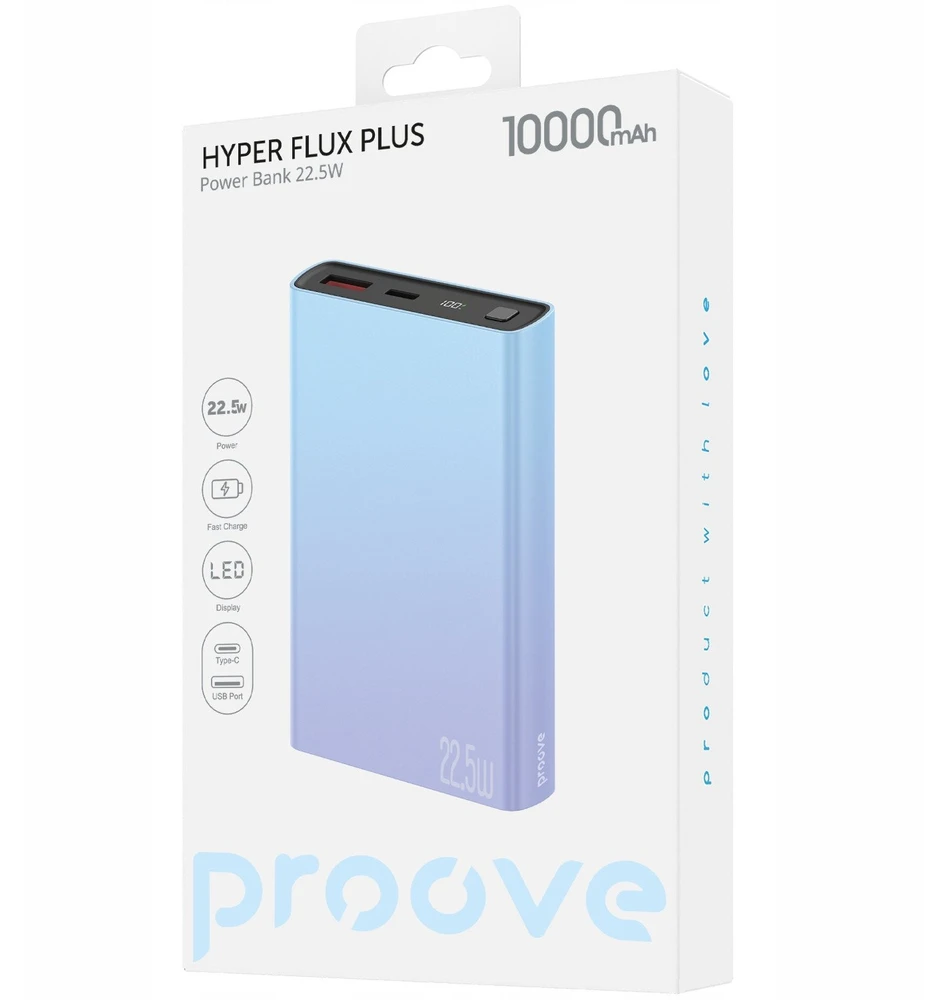 Nešiojamas įkroviklis PROOVE Hyper Flux Plus 10000 mAh Gradientinis (SB10591)