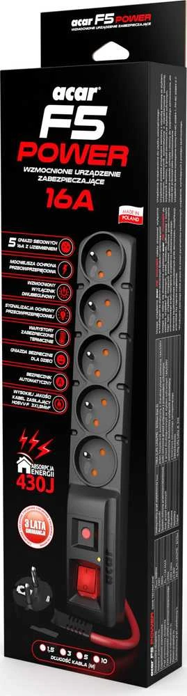 Acar F5 Power 5 lizdai 10,0m 16A
