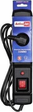 Maitinimo juosta Activejet Combo su 3 lizdais, 1,5 m juoda