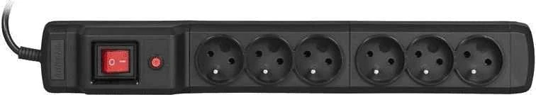Maitinimo juosta Activejet Combo anti-surge 6 lizdai 5 m juodi
