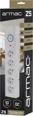 ARMAC Surge Protector Z5 5m 5x prancūziški lizdai 10A kabelių tvarkyklė pilka