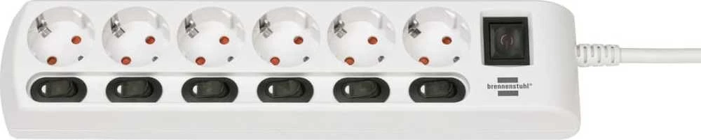 Brennenstuhl Socket Line 6 kartus 2m įsk. Jungiklis