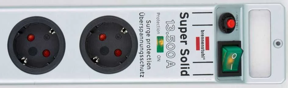 Brennenstuhl Super-Solid Line prailgintuvas - Viršįtampių apsauga - 8 - Sidabrinis 1153340318 / GT-656