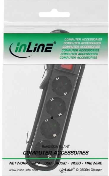 InLine maitinimo juostelė 4 lizdai 1,5 m juoda (16441D)