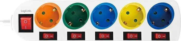 LogiLink 5 lizdai 1,5 m spalvos