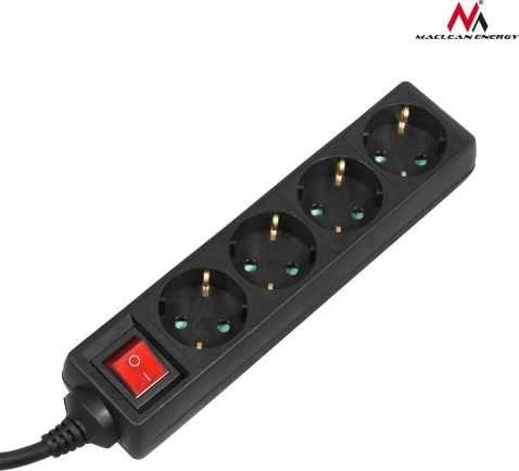 Listwa „Maclean“ maitinimo laidas, prailgintuvas, 4 lizdai, jungiklis, 3500 W, 3 m, vokiško tipo, MCE196G