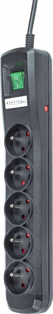 Galios juosta Montis MT030 įtampa 5 lizdai 5 m juoda (MT030-5)
