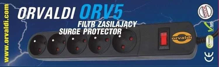Maitinimo juosta Orvaldi ORV-5 apsauga nuo viršįtampių 5 lizdai 3 m juodi (AP5-3M)
