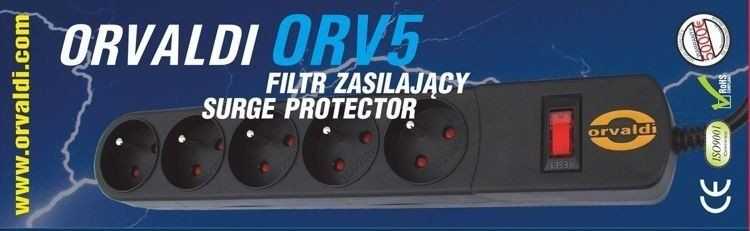 Maitinimo juosta Orvaldi ORV-5 anti-surge 5 lizdai 5 m juodi (AP5-5M)