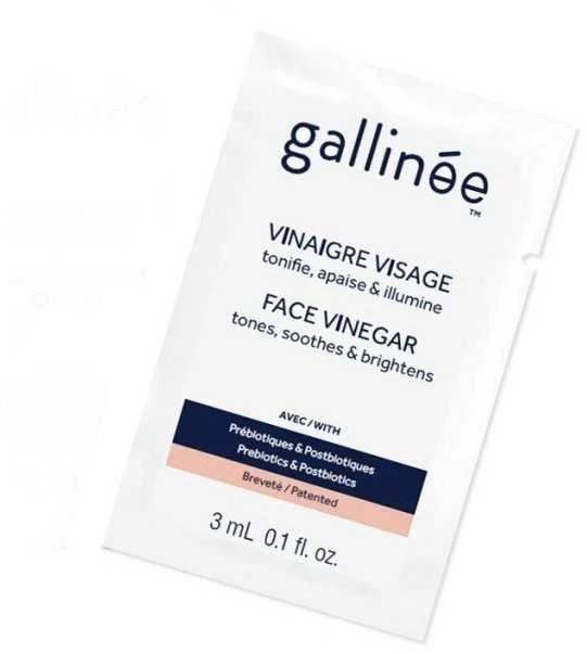 „Gallinee“, „Microbiome Skincare“, obuolių sidro actas, tonizuoja / ramina ir skaistina, tonikas losjonas veidui, 3 ml *mėginėlis moterims