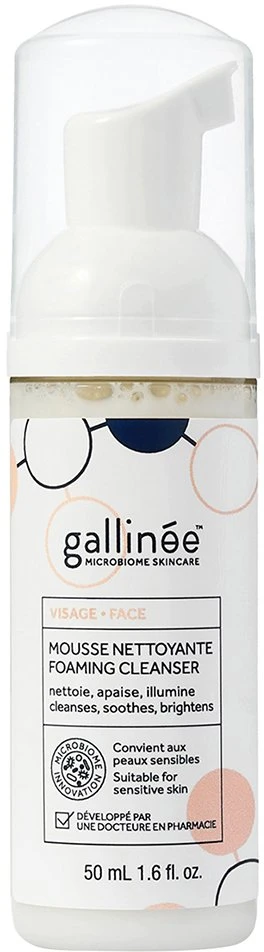 Gallinee Microbiome Skincare Prebiotics & Postbiotics Purifying Cleansing Foam, 50 ml