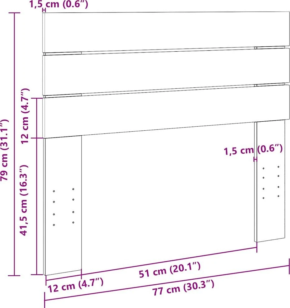galvūgalis 75 cm ąžuolo masyvo
