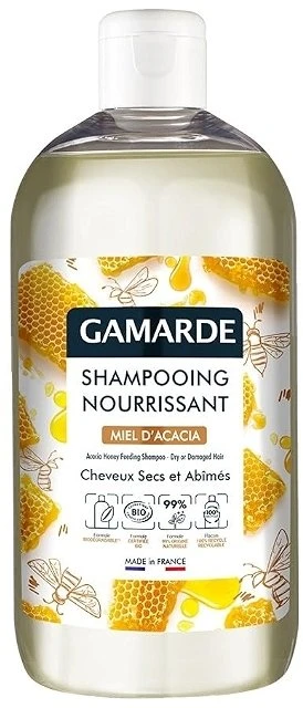 Gamarde Bio Acacia Honey plaukų priežiūros šampūnas sausiems ir pažeistiems plaukams, 500 ml