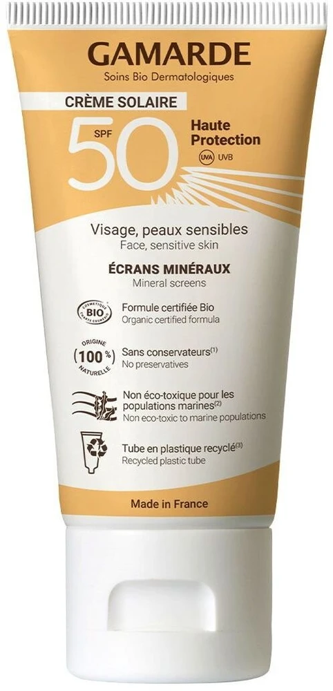 Gamarde Bio Apsauga nuo saulės Sunscreen Kreminis For Face SPF 50, 40 ml