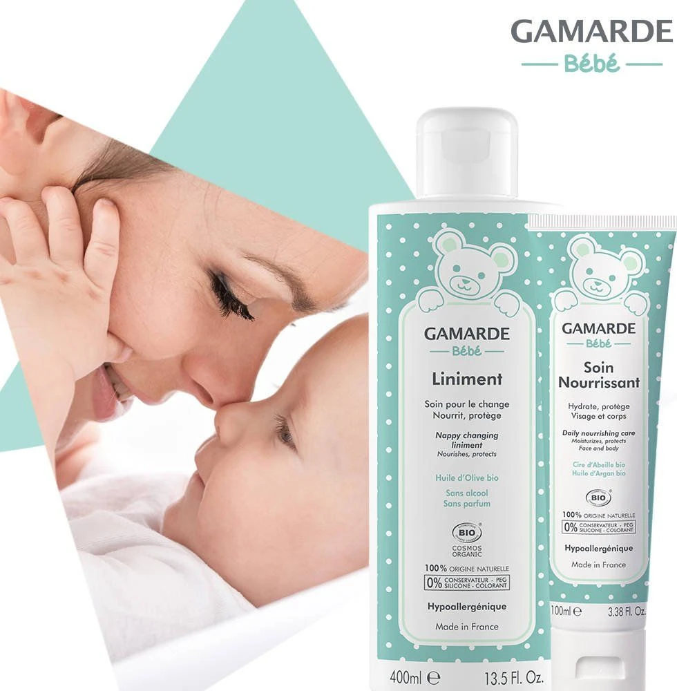 „Gamarde Baby Liniment Bio“ maitinamasis ir apsaugantis losjonas sauskelnėms keisti, 400 ml