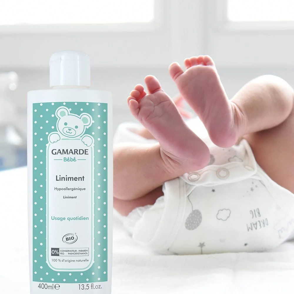 „Gamarde Baby Liniment Bio“ maitinamasis ir apsaugantis losjonas sauskelnėms keisti, 400 ml