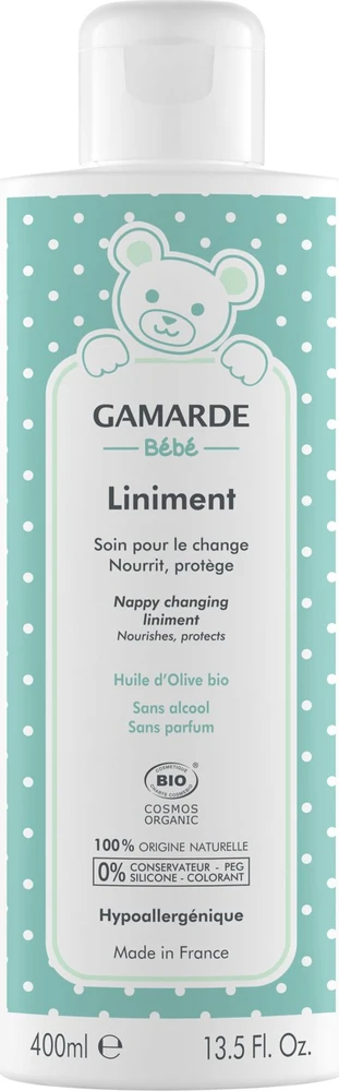 „Gamarde Baby Liniment Bio“ maitinamasis ir apsaugantis losjonas sauskelnėms keisti, 400 ml
