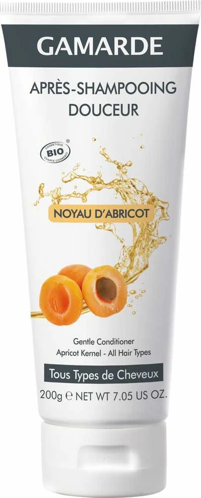 Gamarde abrikosų kauliukų plaukų balzamas, suteikiantis blizgesio, 200 ml