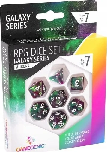 Gamegenic: „Galaxy“ serija – RPG kauliukų rinkinys – „Aurora“