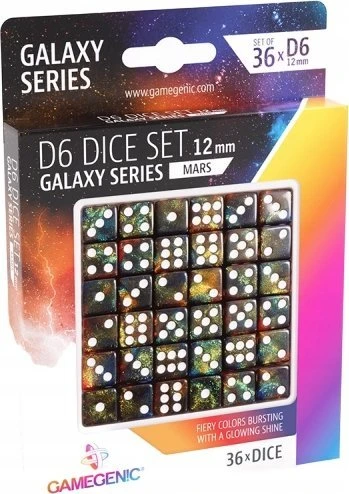 Gamegenic Gamegenic: Galaxy Series – D6 kauliukų rinkinys (12 mm) – Marsas