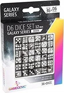 Gamegenic Gamegenic: Galaxy Series – D6 kauliukų rinkinys (12 mm) – Mėnulis