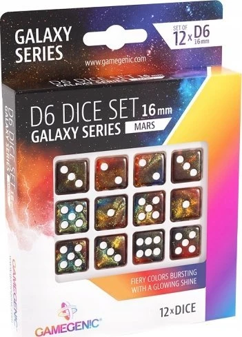 Gamegenic Gamegenic: Galaxy Series – D6 kauliukų rinkinys (16 mm) – Marsas