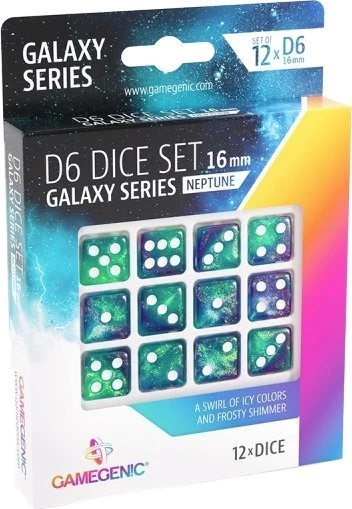 Gamegenic Gamegenic: Galaxy Series – D6 kauliukų rinkinys (16 mm) – Neptūnas