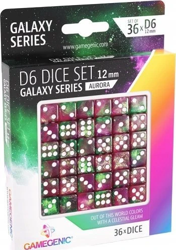 Gamegenic Gamegenic: Galaxy Series – D6 kauliukų rinkinys (12 mm) – Aurora