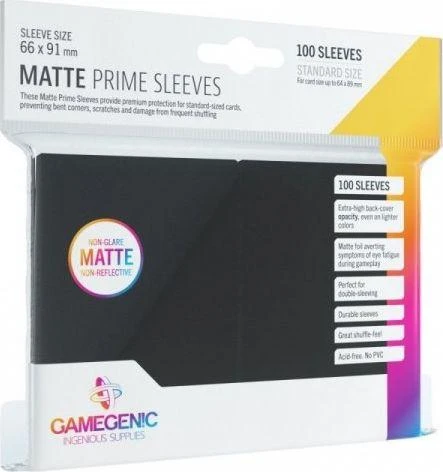 Gamegenic Card Game Sleeves: Matte Prime Juodas