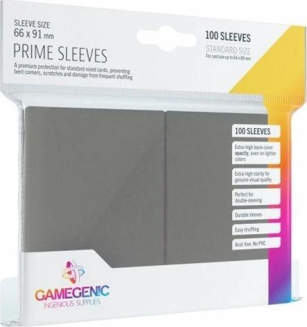 „Gamegenic“: „Prime CCG“ įmautės (66 x 91 mm) – tamsiai pilkos, 100 vnt.
